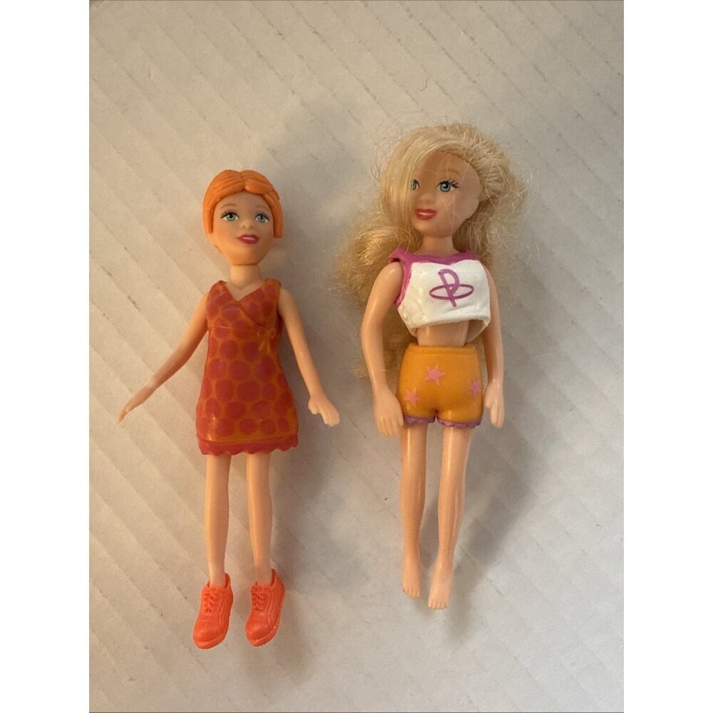 Vintage Mattel Polly Pocket Pink Flower Car Convertible With 2 Dolls 2005 - Picture 13 of 16